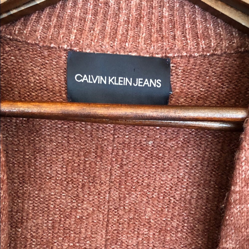 Calvin Klein Jeans blush pink Knit long cardigan Sweater - Picture 2 of 4